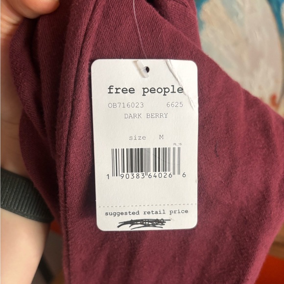 Free People Westwood Cardigan M NWT Dark Berry Hooded Velvet Wrap Whimsygoth - Picture 8 of 16